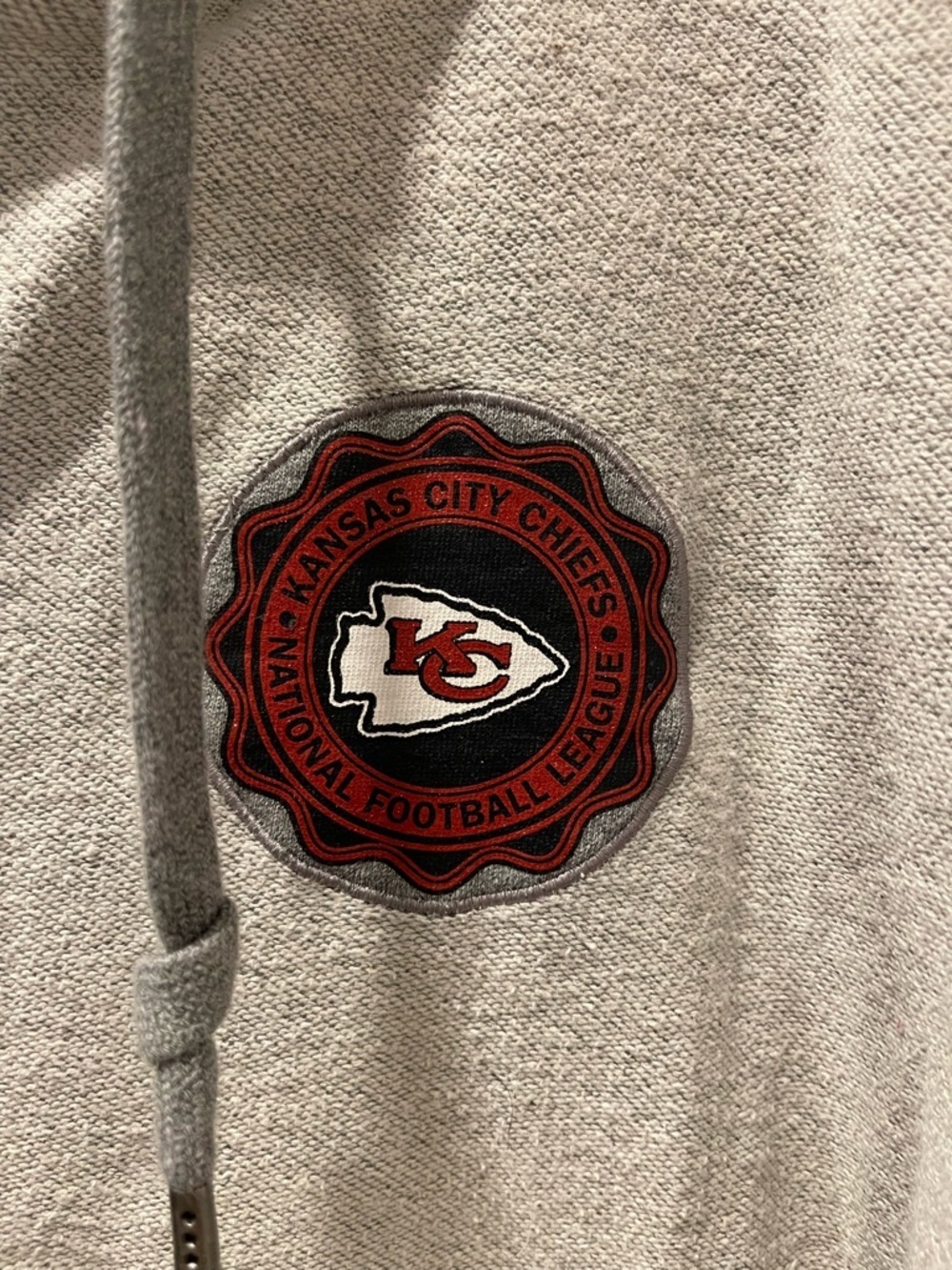 NFL Kansas City Chiefs Two-Tone Gray Zip Graphic Hoodie Size Womens Small - Picture 3 of 9